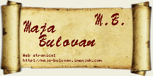 Maja Bulovan vizit kartica